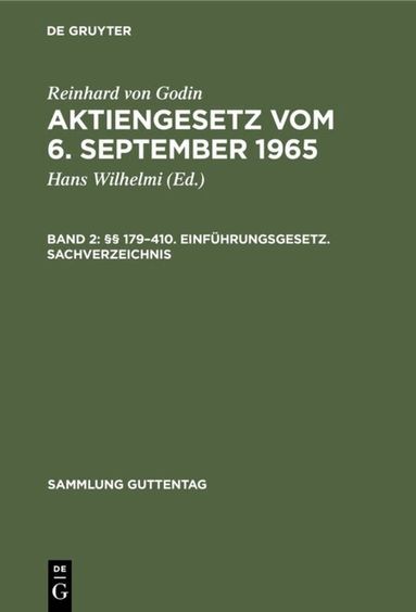 Reinhard von Godin, Hans Wilhelmi - §§ 179–410. Einführungsgesetz. Sachverzeichnis, Inbunden