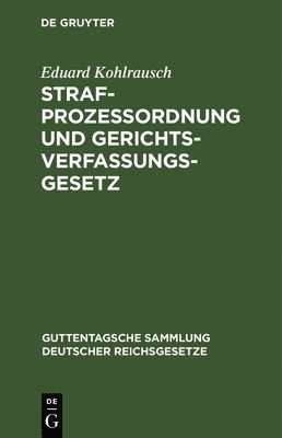 bokomslag Strafprozessordnung Und Gerichtsverfassungsgesetz