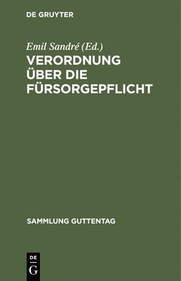 bokomslag Verordnung über die Fürsorgepflicht