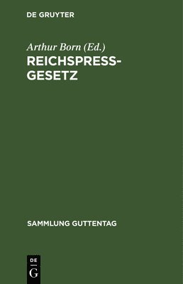bokomslag Reichspreßgesetz