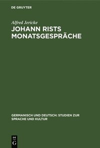 bokomslag Johann Rists Monatsgesprche
