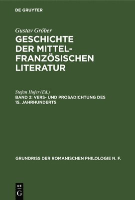 bokomslag Vers- Und Prosadichtung Des 15. Jahrhunderts