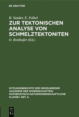 bokomslag Zur Tektonischen Analyse Von Schmelztektoniten