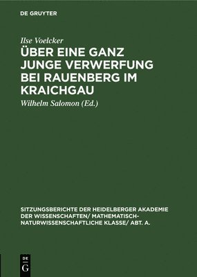 Ilse Voelcker, Ilse Wilhelm Voelcker Salomon, Wilhelm Salomon - Über Eine Ganz Junge Verwerfung Bei Rauenberg Im Kraichgau, Inbunden