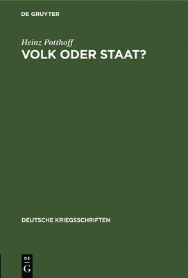 bokomslag Volk oder Staat?