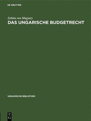bokomslag Das Ungarische Budgetrecht