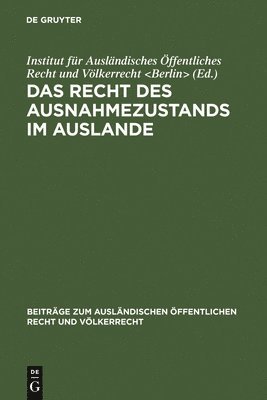 bokomslag Das Recht Des Ausnahmezustands Im Auslande