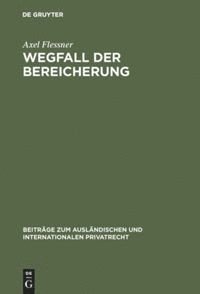 bokomslag Wegfall der Bereicherung