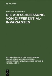 bokomslag Die Aufschlieung Von Differentialinvarianten