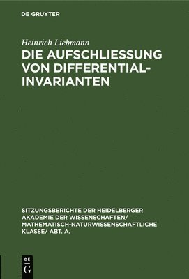 bokomslag Die Aufschließung Von Differentialinvarianten