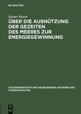 bokomslag ber Die Ausntzung Der Gezeiten Des Meeres Zur Energiegewinnung