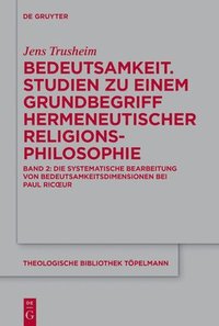 bokomslag Bedeutsamkeit. Studien Zu Einem Grundbegriff Hermeneutischer Religionsphilosophie: Band 2: Die Systematische Bearbeitung Von Bedeutsamkeitsdimensionen