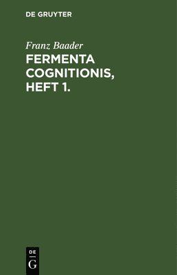 bokomslag Fermenta Cognitionis, Heft 1.