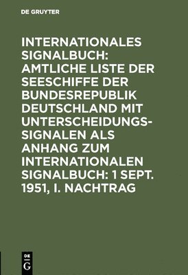 1 Sept. 1951, I. Nachtrag 1