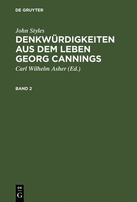 bokomslag Denkwürdigkeiten aus dem Leben Georg Cannings