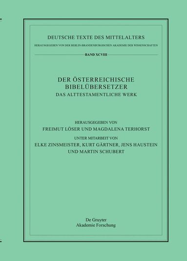 Freimut Löser, Magdalena Terhorst - Alttestamentliche Werk, Inbunden