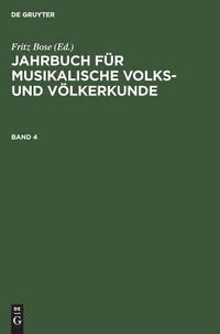 bokomslag Jahrbuch für musikalische Volks- und Völkerkunde. Band 4