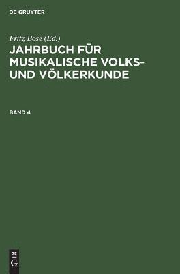 bokomslag Jahrbuch für musikalische Volks- und Völkerkunde. Band 4