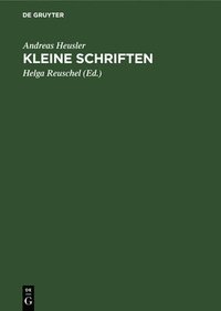 bokomslag Kleine Schriften