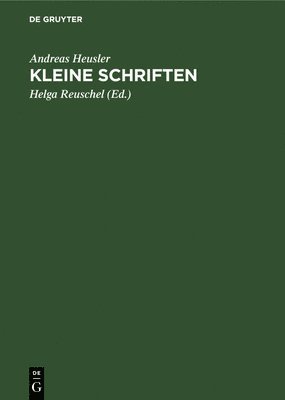 bokomslag Kleine Schriften