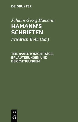 Nachträge, Erläuterungen Und Berichtigungen