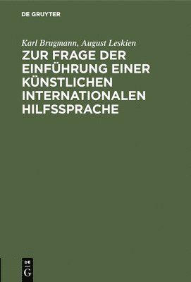 bokomslag Zur Frage Der Einfhrung Einer Knstlichen Internationalen Hilfssprache