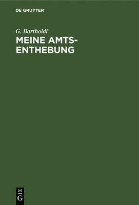 G Bartholdi - Meine Amts-Enthebung, Inbunden