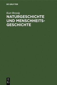 bokomslag Naturgeschichte und Menschheitsgeschichte