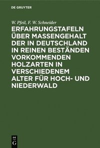 bokomslag Erfahrungstafeln ber Massengehalt der in Deutschland in reinen Bestnden vorkommenden Holzarten in verschiedenem Alter fr Hoch- und Niederwald