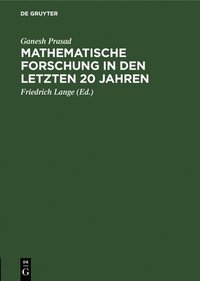 bokomslag Mathematische Forschung in Den Letzten 20 Jahren