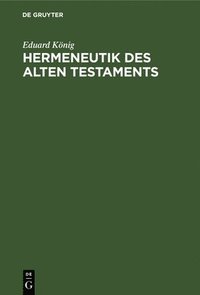 bokomslag Hermeneutik Des Alten Testaments