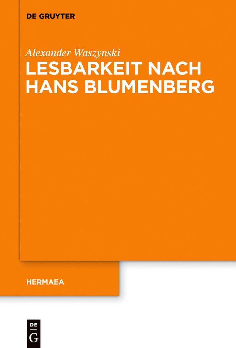 Alexander Waszynski - Lesbarkeit nach Hans Blumenberg, Häftad