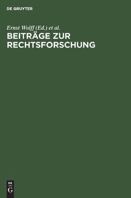 Ernst Wolff, Internationaler Kongreß Für Rechtsvergleichung - Beiträge Zur Rechtsforschung, Inbunden