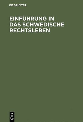 bokomslag Einführung in das schwedische Rechtsleben