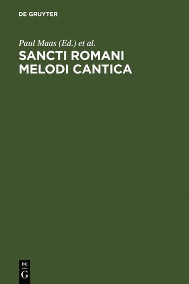 bokomslag Sancti Romani melodi cantica