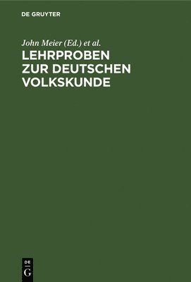bokomslag Lehrproben Zur Deutschen Volkskunde