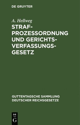 bokomslag Strafprozeordnung Und Gerichtsverfassungsgesetz