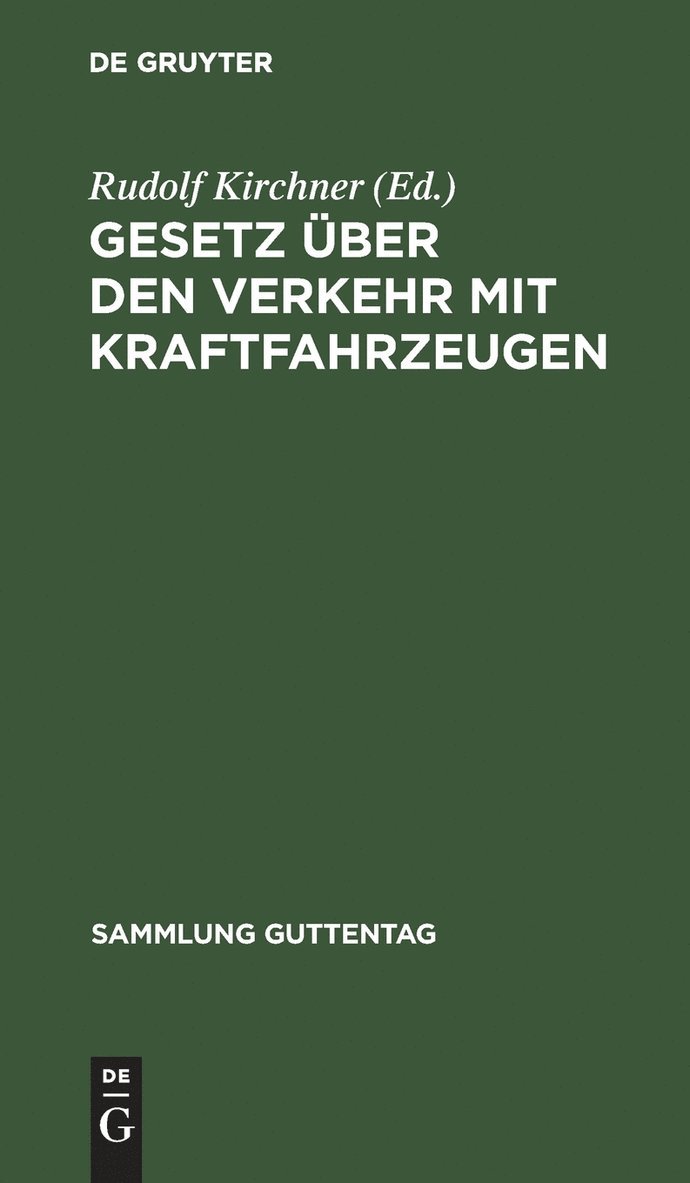 Gesetz ber den Verkehr mit Kraftfahrzeugen 1