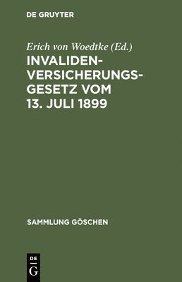 bokomslag Invalidenversicherungsgesetz Vom 13. Juli 1899