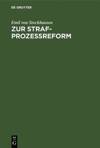 bokomslag Zur Strafprozeßreform