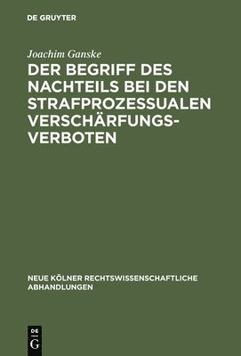 bokomslag Begriff des Nachteils bei den strafprozessualen Verschärfungsverboten