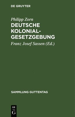 bokomslag Deutsche Kolonialgesetzgebung