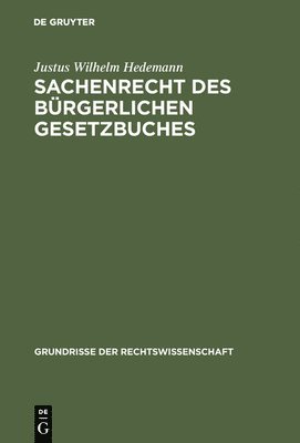 bokomslag Sachenrecht des Brgerlichen Gesetzbuches