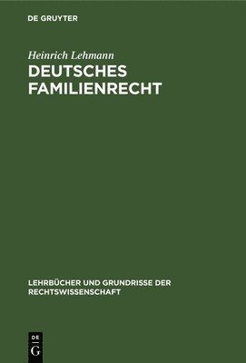 bokomslag Deutsches Familienrecht