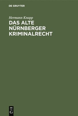 bokomslag alte Nürnberger Kriminalrecht
