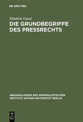 Die Grundbegriffe des Prerechts 1