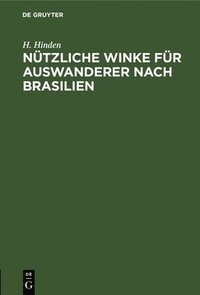 bokomslag Ntzliche Winke Fr Auswanderer Nach Brasilien