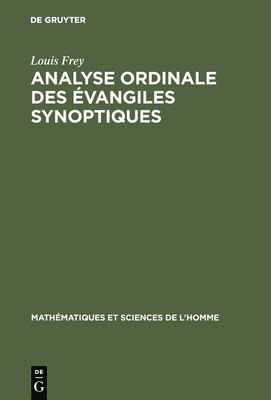 bokomslag Analyse ordinale des évangiles synoptiques