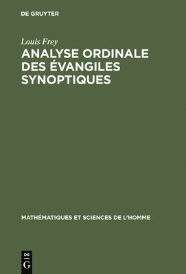 bokomslag Analyse ordinale des vangiles synoptiques