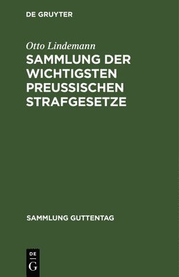 bokomslag Sammlung Der Wichtigsten Preuischen Strafgesetze